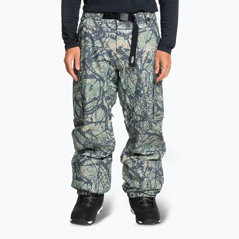 Pánske snowboardové nohavice Quiksilver Snow Down Cargo woodland abstract sea spray