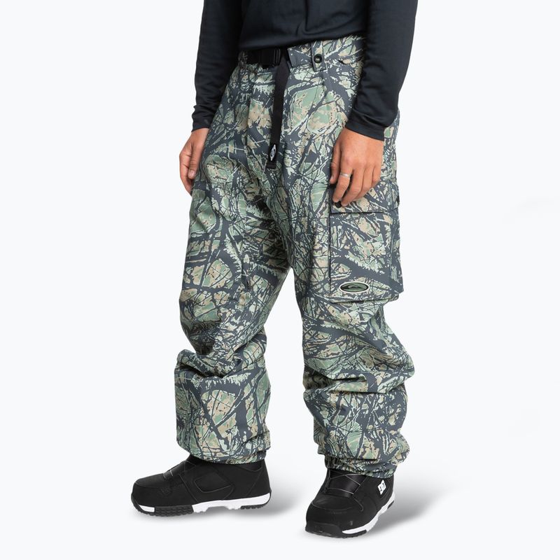 Pánske snowboardové nohavice Quiksilver Snow Down Cargo woodland abstract sea spray 4
