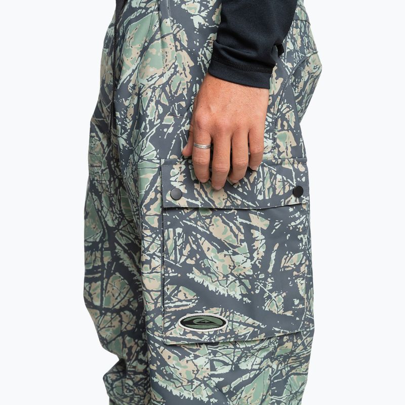 Pánske snowboardové nohavice Quiksilver Snow Down Cargo woodland abstract sea spray 6