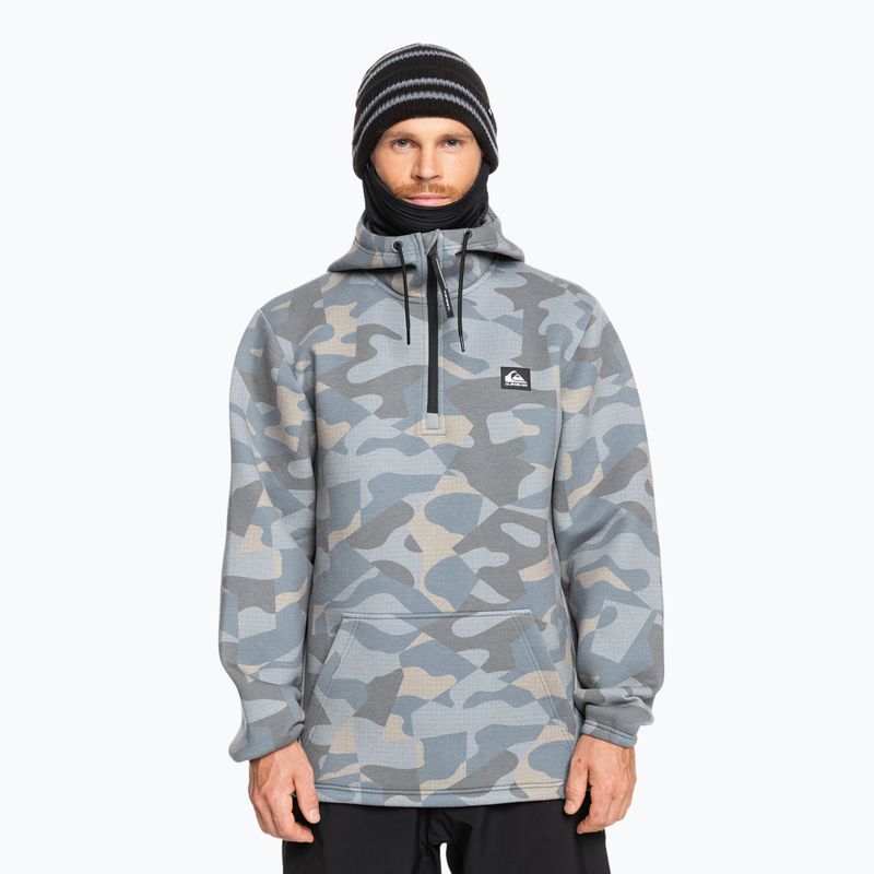 Pánska snowboardová mikina Quiksilver Shredder Hoodie puzzle camo ice flow