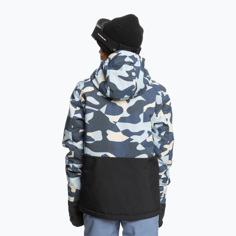 Detská snowboardová bunda Quiksilver Mission Printed Block puzzle camo ice flow 3