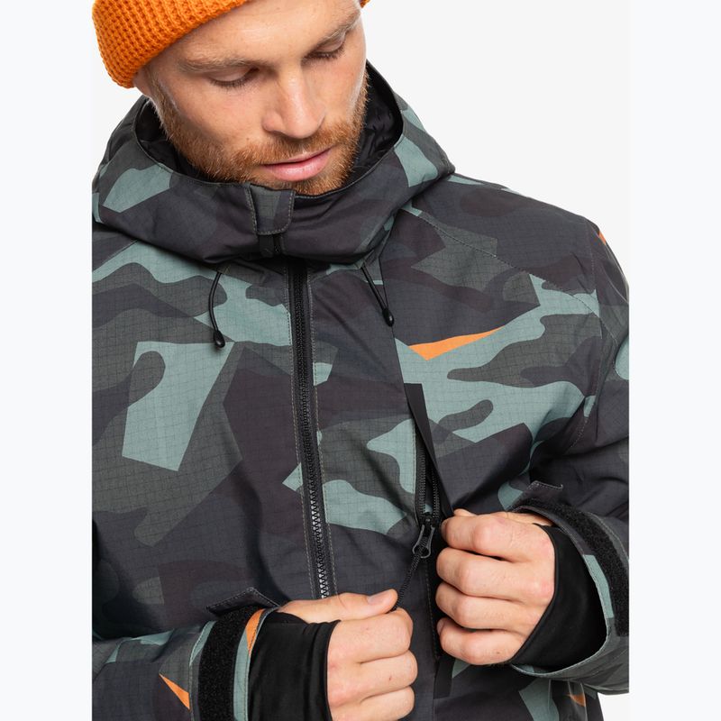 Pánska snowboardová bunda Quiksilver Mission Printed puzzle camo sea spray 5