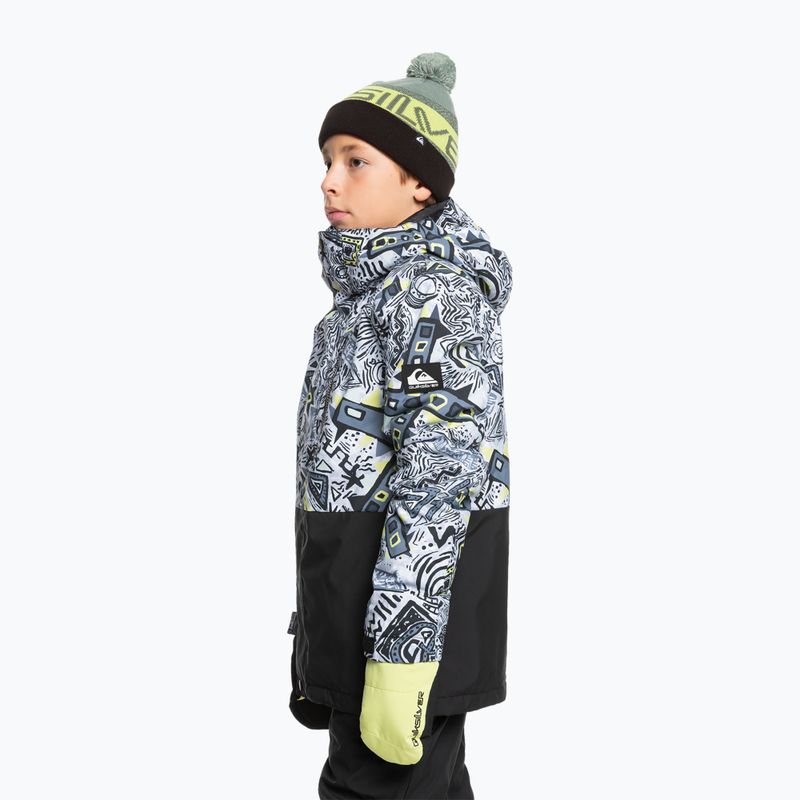 Detská snowboardová bunda Quiksilver Mission Printed Block heritage scribble black 4