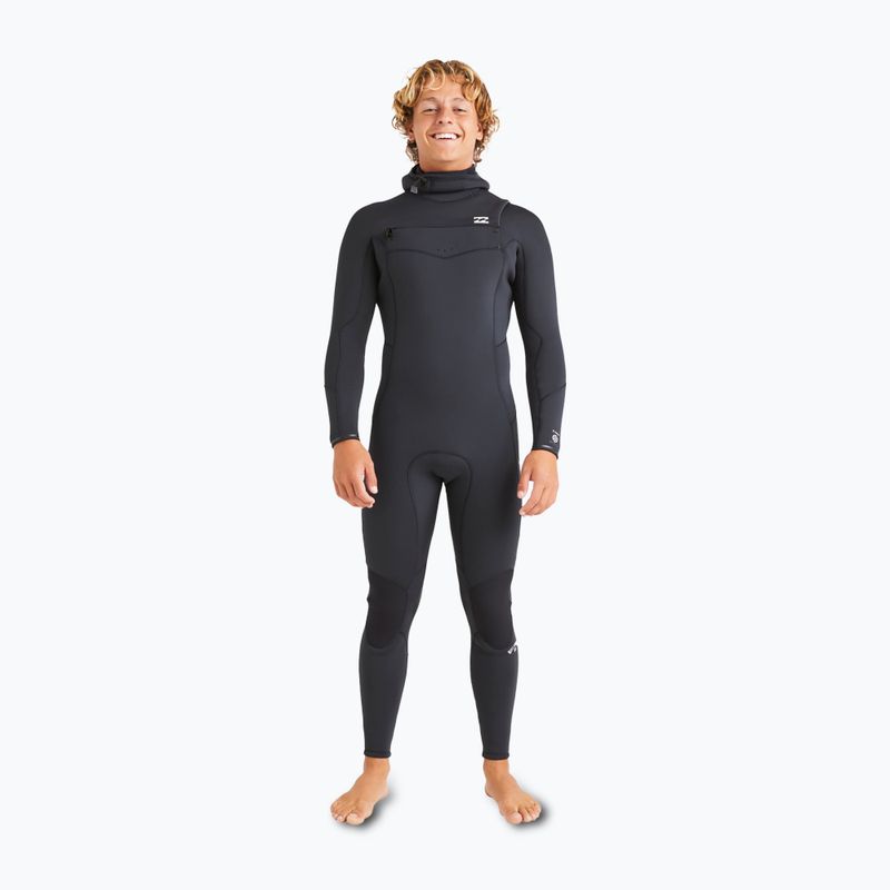 Pánsky neoprén Billabong 5/4mm Absolute Natural Chest Zip Hooded Black