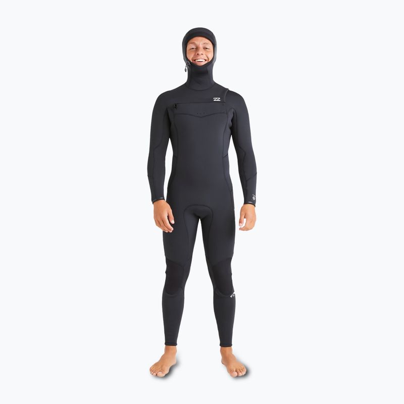 Pánsky neoprén Billabong 5/4mm Absolute Natural Chest Zip Hooded Black 2