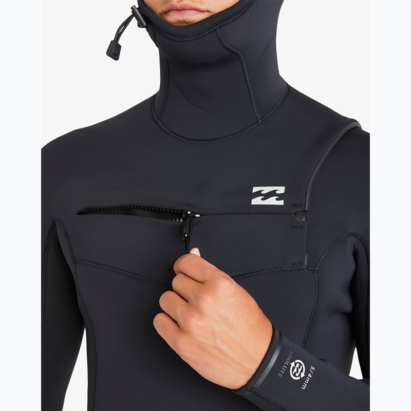 Pánsky neoprén Billabong 5/4mm Absolute Natural Chest Zip Hooded Black 5
