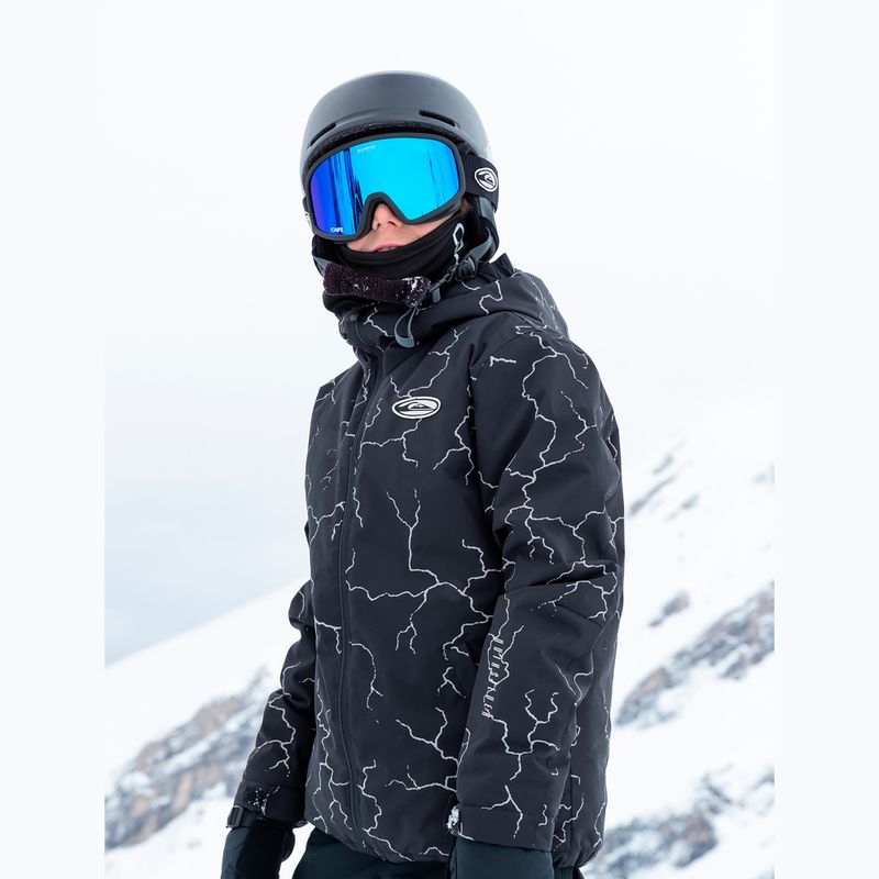 Detská snowboardová bunda Quiksilver High In The Hood Printed high energy black reflective 5