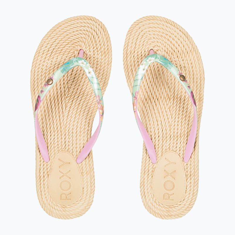 Dámske žabky ROXY South Beach III green/pink 2