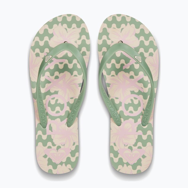 Dámske žabky ROXY Tahiti VII green/pink 2