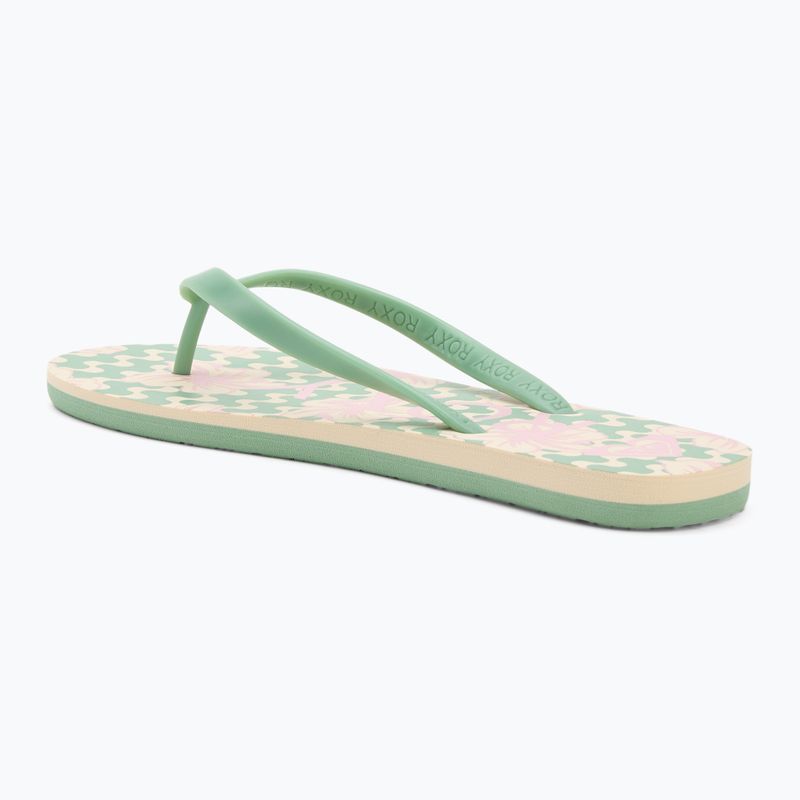 Dámske žabky ROXY Tahiti VII green/pink 3