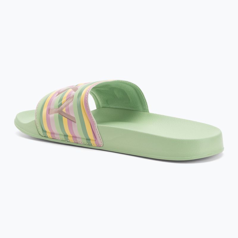Dámske šľapky ROXY Slippy II green stripe 3