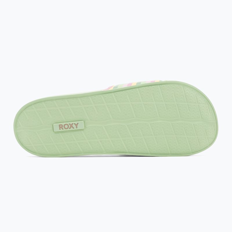 Dámske šľapky ROXY Slippy II green stripe 4
