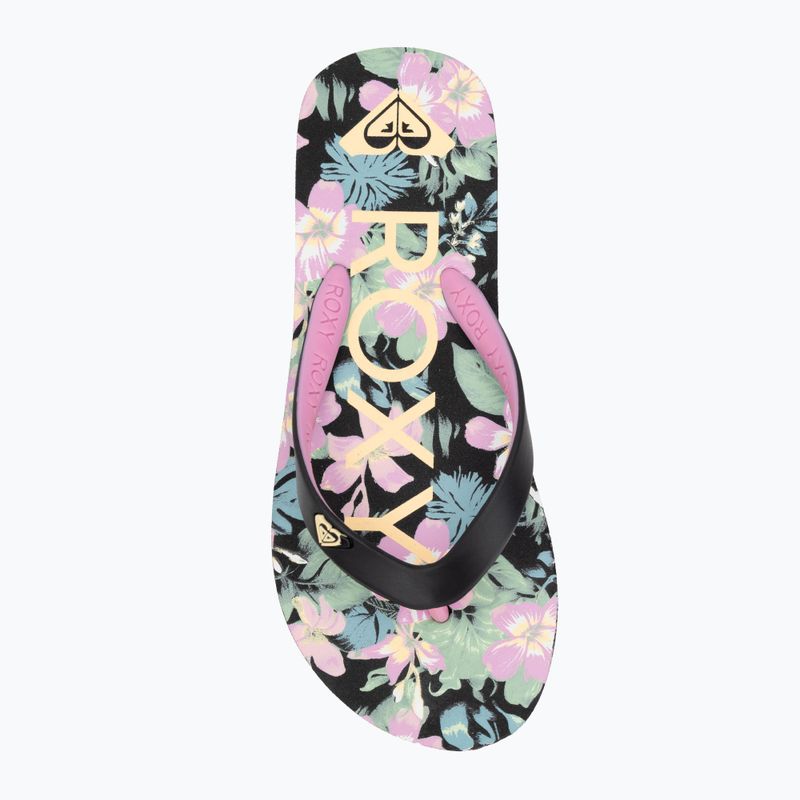 Detské žabky ROXY Tahiti VII black/pink stencil 5