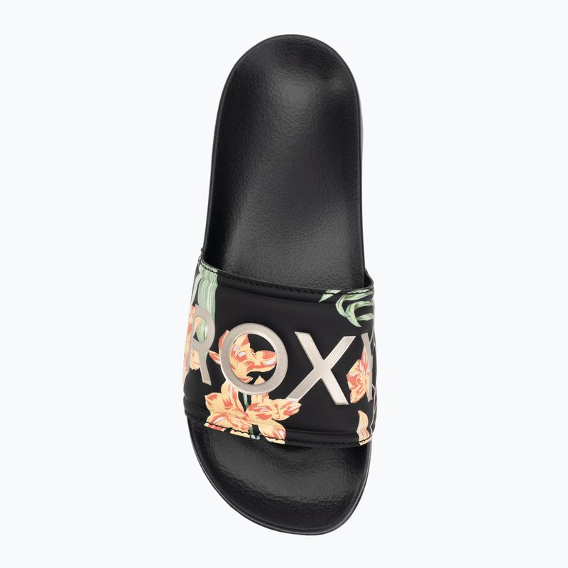 Dámske šľapky ROXY Slippy II black/green print 5