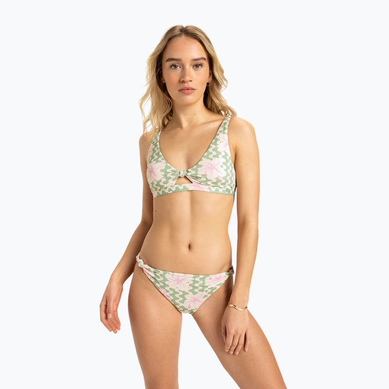 Dámske dvojdielne plavky ROXY Hibiscus Daze Elongated Tri basil party waves yw 2