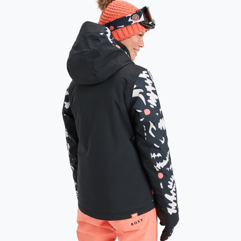 Dámska snowboardová bunda ROXY Free Jet true black/big flower 3