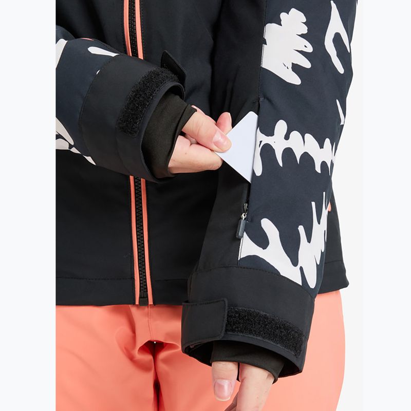 Dámska snowboardová bunda ROXY Free Jet true black/big flower 6