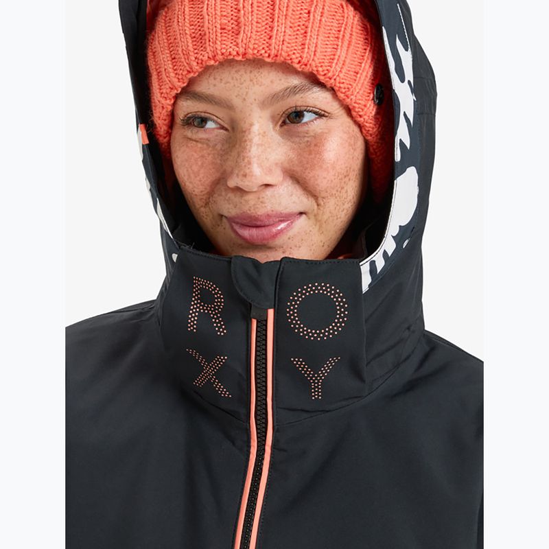 Dámska snowboardová bunda ROXY Free Jet true black/big flower 9