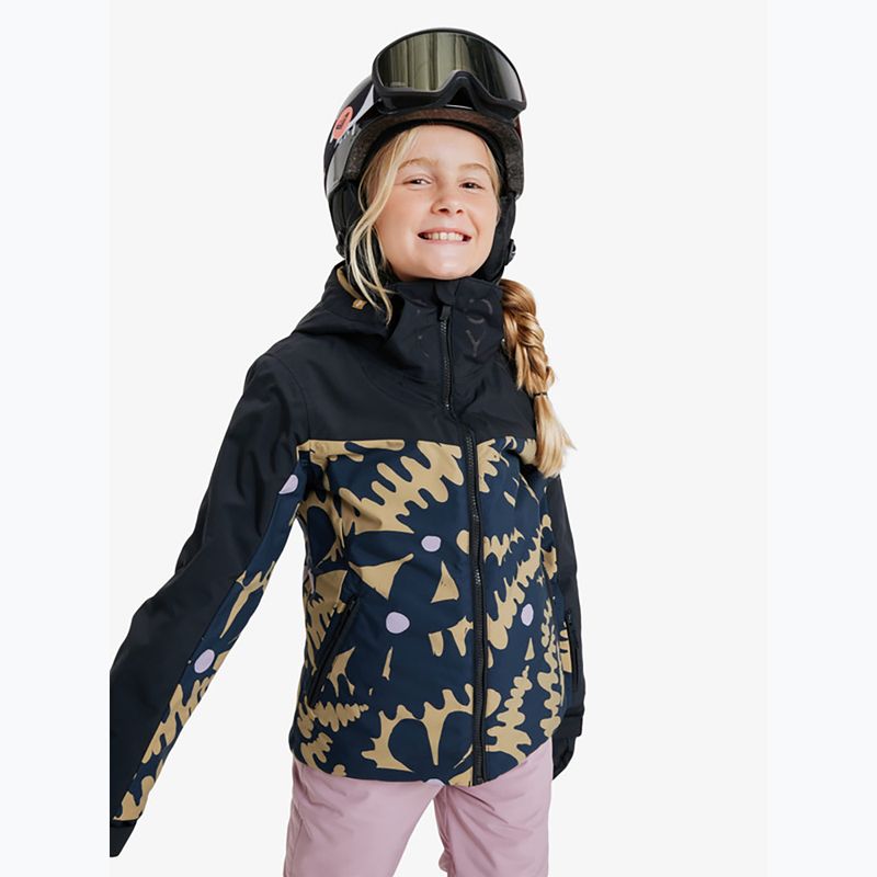 Detská snowboardová bunda ROXY Free Jet Block fennel seed big/flower rg 4