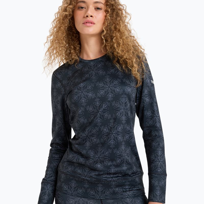 Dámska termoaktívna mikina ROXY Daybreak Brushed true black/snowflakes