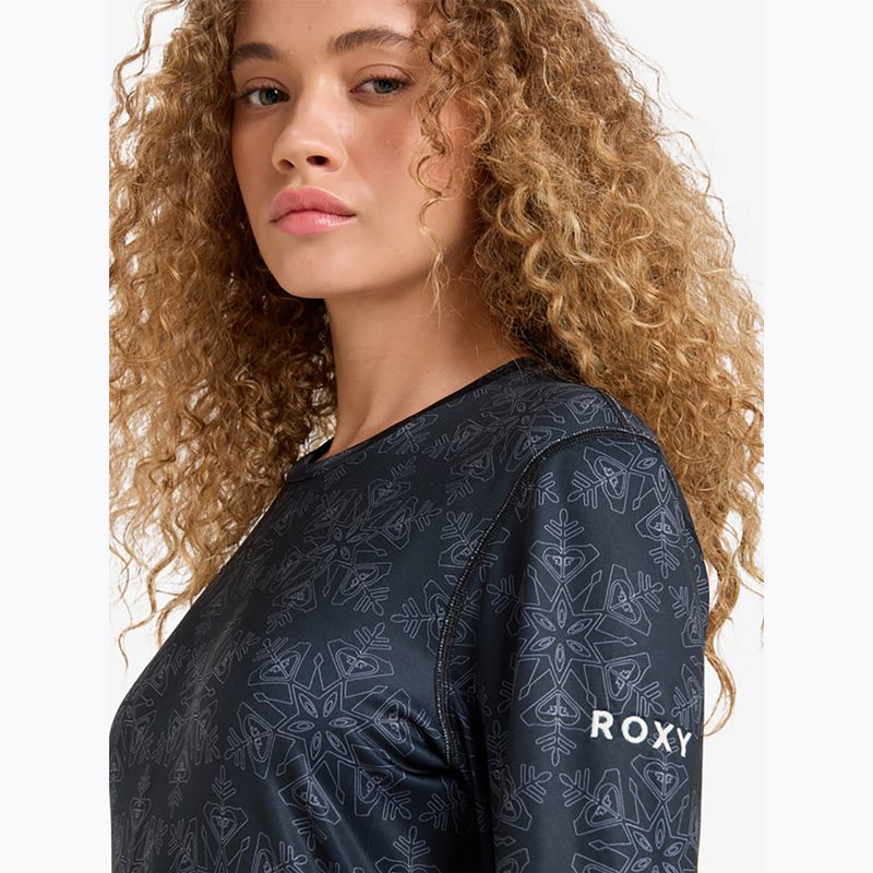 Dámske termo tričko longsleeve ROXY Daybreak Brushed true black/snowflakes 4