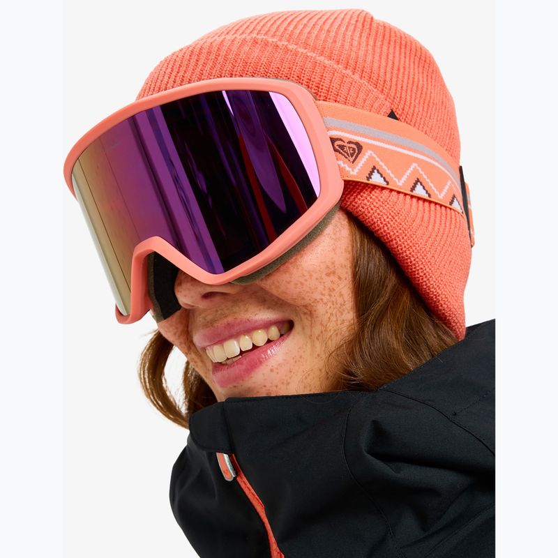 Dámske snowboardové okuliare ROXY Izzy coral chic/clux ml l purple 5