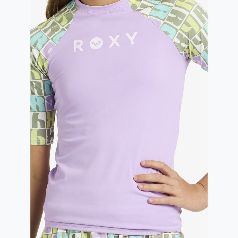Detské plavecké tričko ROXY Active RG Lycra XMGB oil green letter up 5