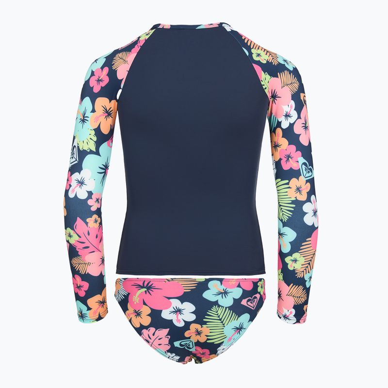 Dlhý rukáv + spodný diel plaviek ROXY Morning Flower Lycra Set mood indigo morning flowers 2
