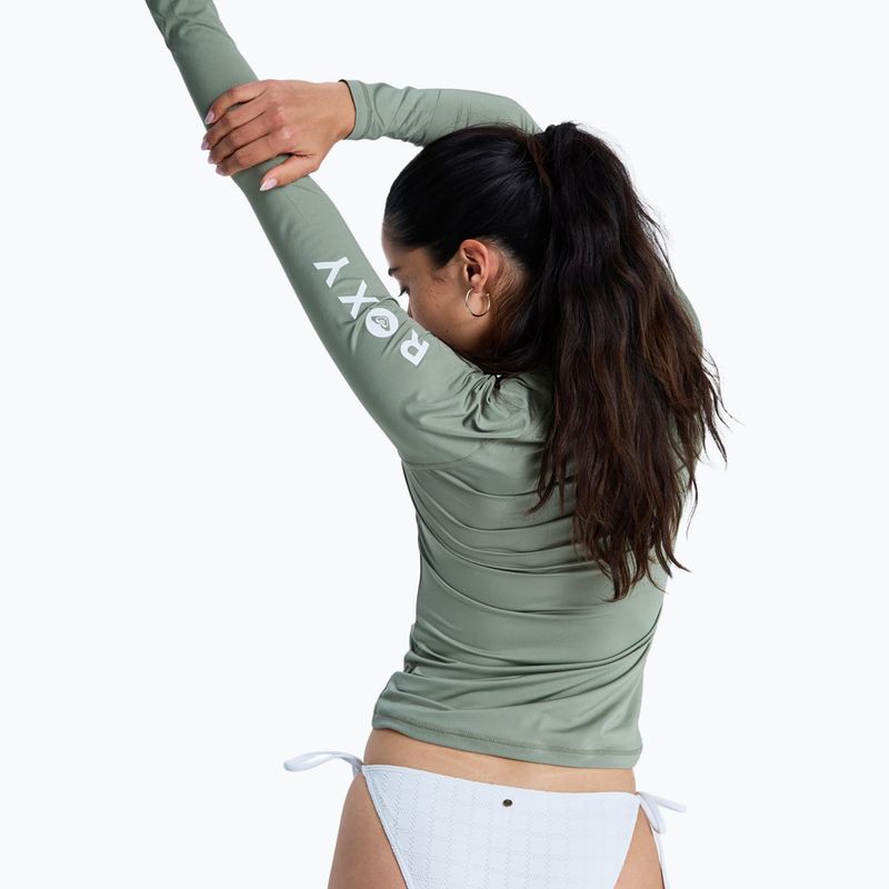 Dámske plavecké tričko longsleeve ROXY Whole Hearted oil green 3