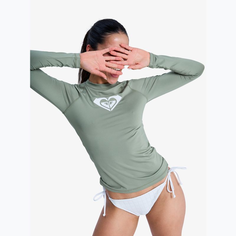 Dámske plavecké tričko longsleeve ROXY Whole Hearted oil green 4