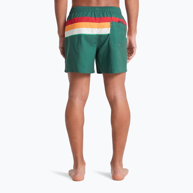 Pánske plavecké šortky Quiksilver Everyday Printed Volley 15" forest outside stripe 5
