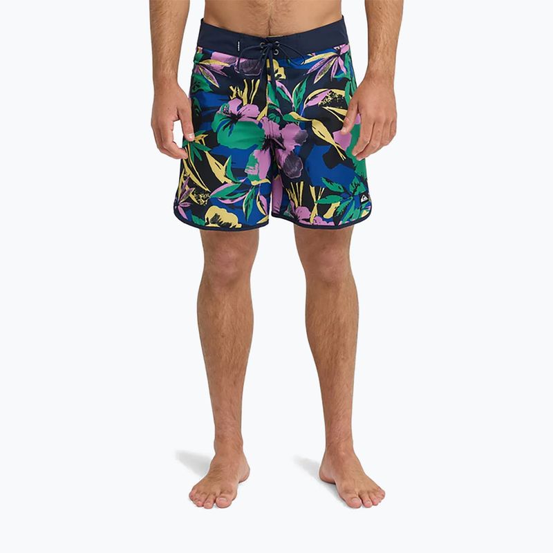 Pánske plavecké šortky Quiksilver Surfsilk Scallop 18" dark navy interact floral 3