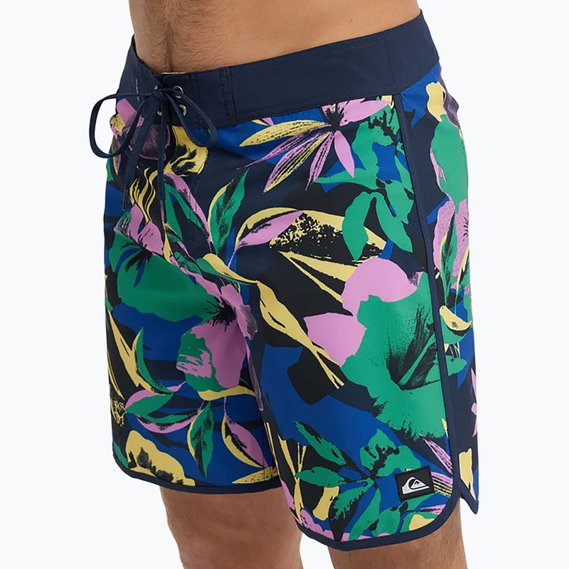 Pánske plavecké šortky Quiksilver Surfsilk Scallop 18" dark navy interact floral 7