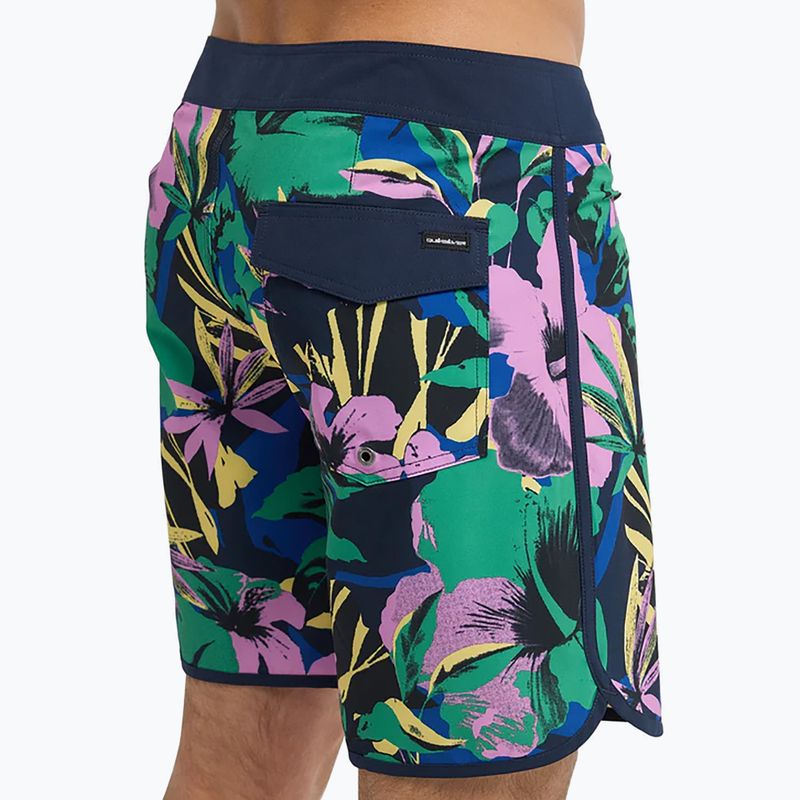 Pánske plavecké šortky Quiksilver Surfsilk Scallop 18" dark navy interact floral 8
