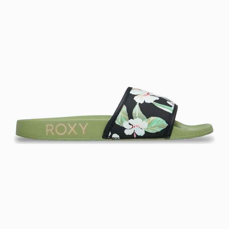 Dámske šľapky ROXY Slippy IV oil green 2