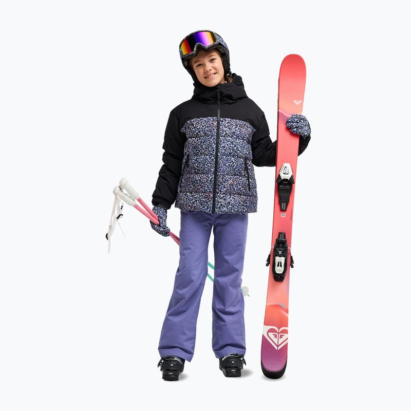 Detská snowboardová bunda ROXY Snowyhill Printed Puffy true black wildin out rg 2
