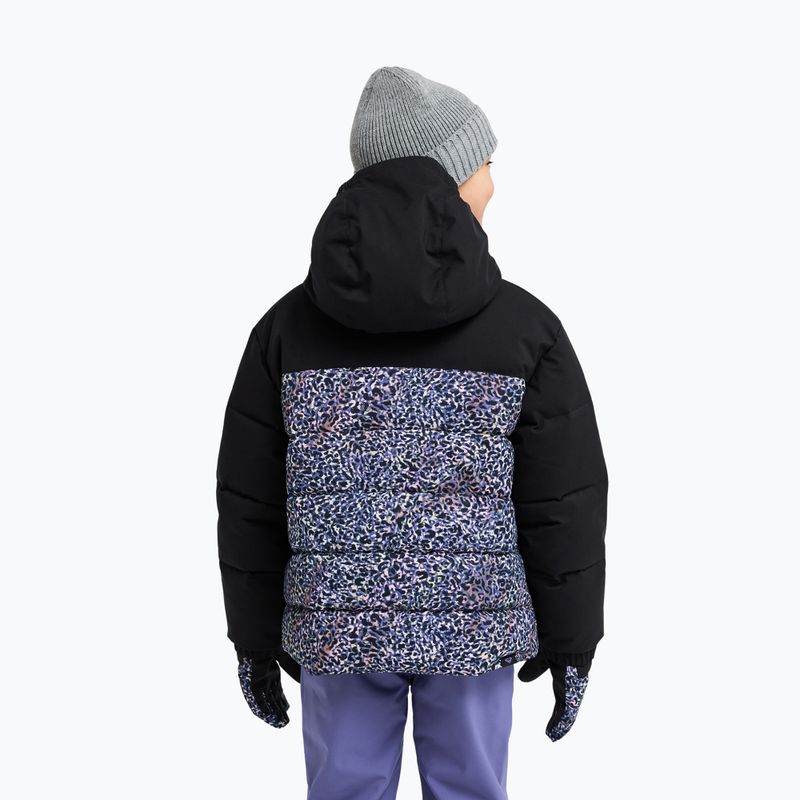Detská snowboardová bunda ROXY Snowyhill Printed Puffy true black wildin out rg 3
