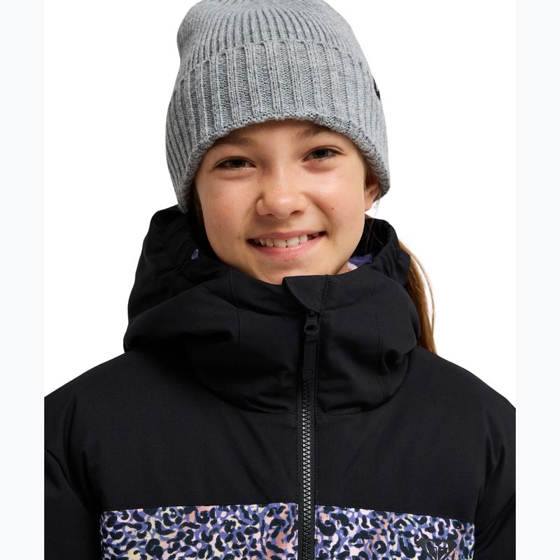 Detská snowboardová bunda ROXY Snowyhill Printed Puffy true black wildin out rg 4