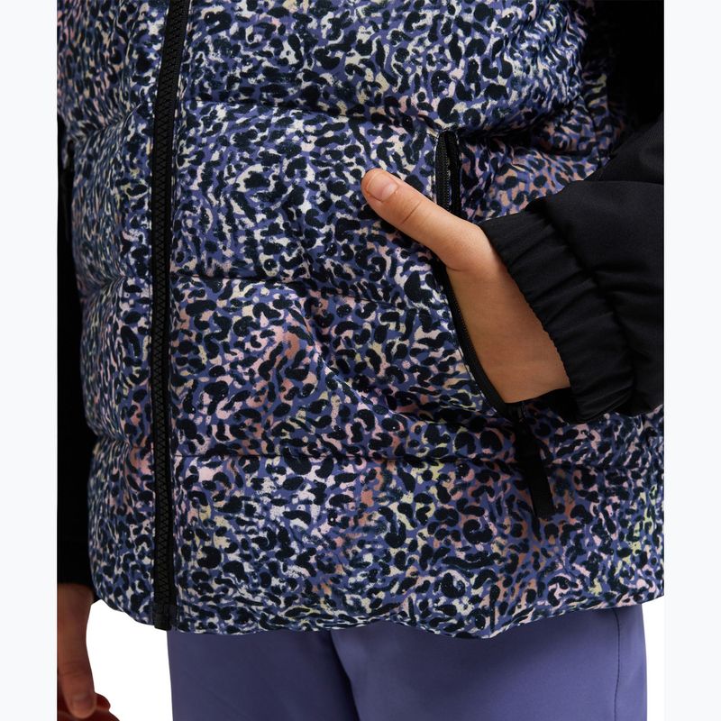 Detská snowboardová bunda ROXY Snowyhill Printed Puffy true black wildin out rg 7