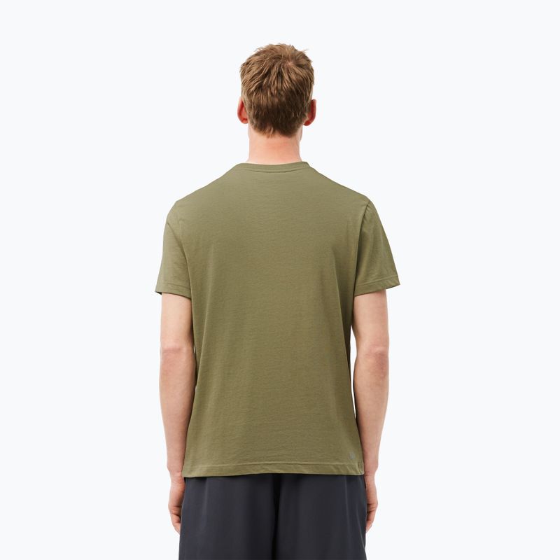 Pánske tričko Lacoste TH2042 khaki/black 2