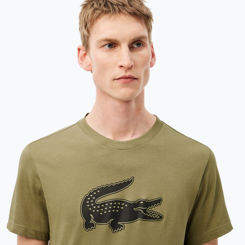 Pánske tričko Lacoste TH2042 khaki/black 3