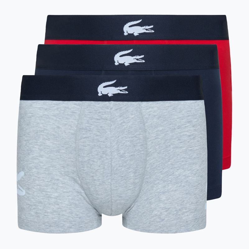 Boxerky Lacoste 5H1803 BCK 3 pary navy blue/silver china/red