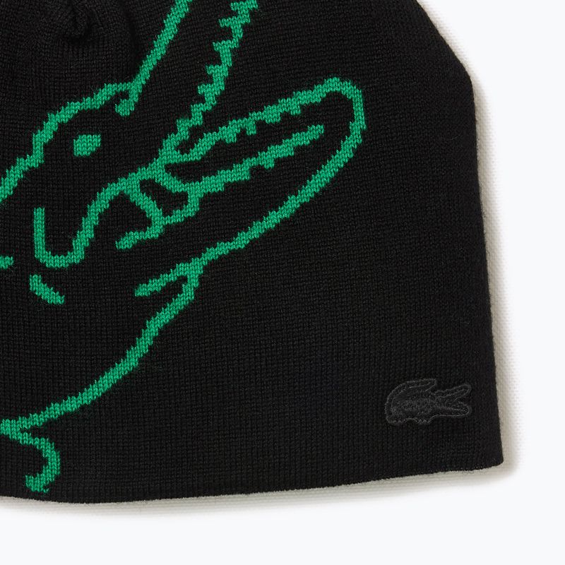 Zimná čiapka Lacoste RB3021 black/fluorine green 2