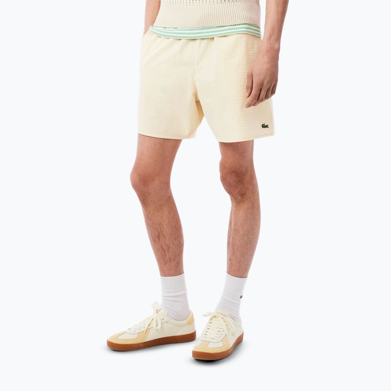 Pánske plavecké šortky Lacoste MH9089 white/yellow 6