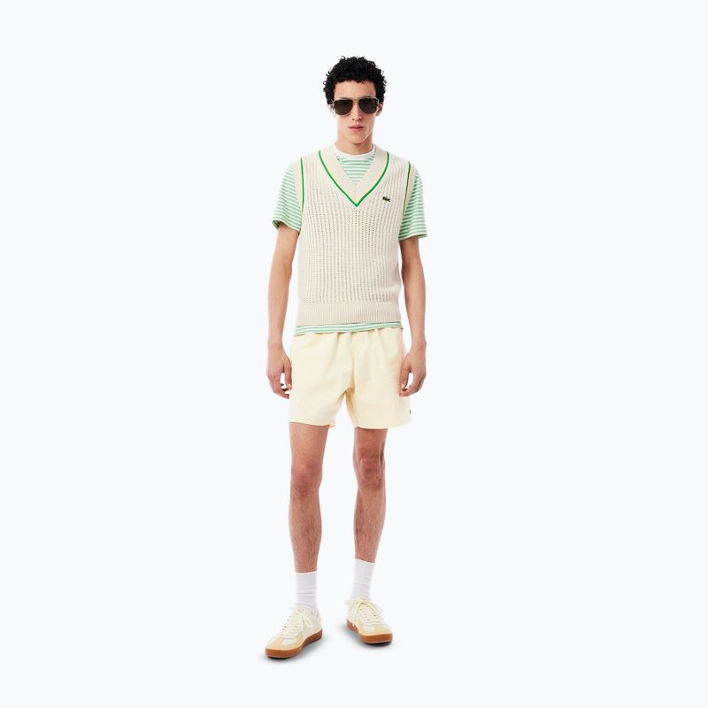 Pánske plavecké šortky Lacoste MH9089 white/yellow 7