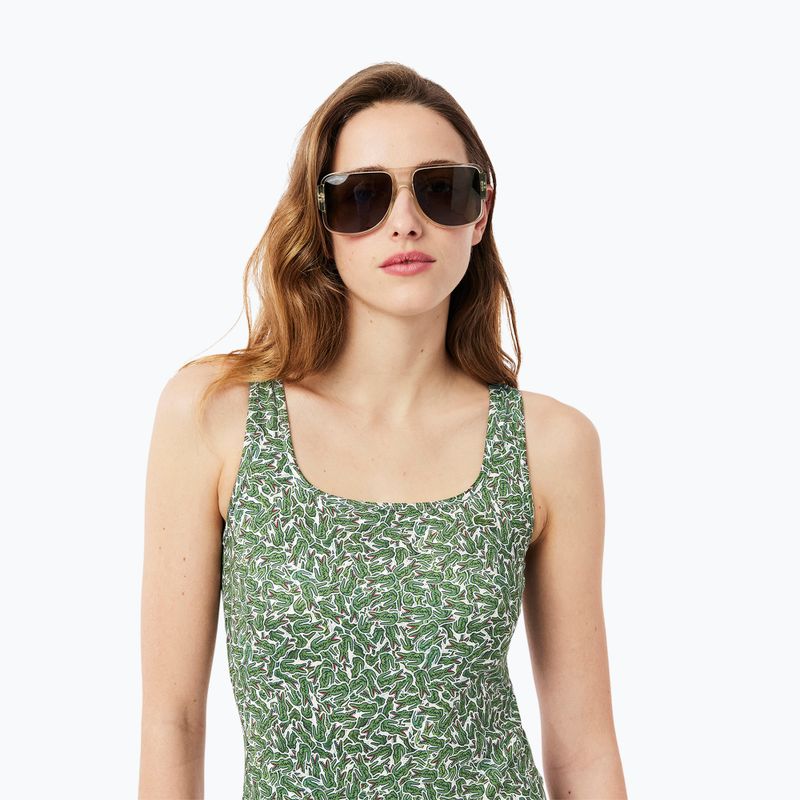 Dámske plavky Lacoste MF9608 green/flour 6