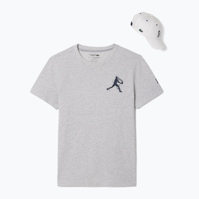 Lacoste pánske tenisové tričko TH1044 silver chine/navy blue
