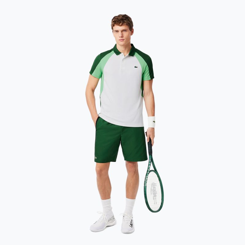 Pánske tričko Lacoste Tennis Polo DH8963 white/liamone green 2