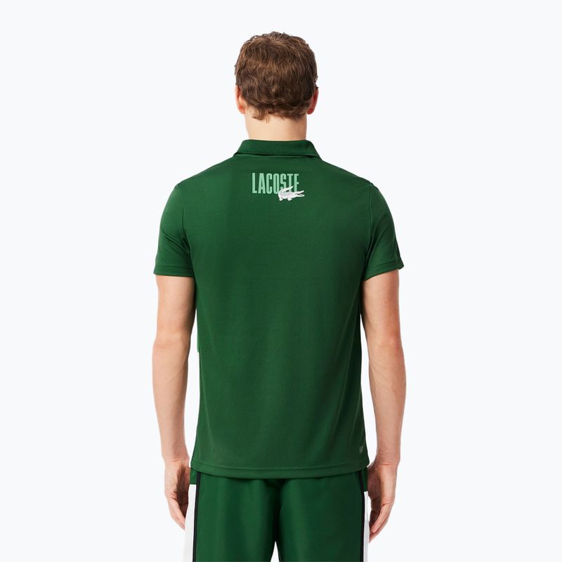 Pánske tričko Lacoste Tennis Polo DH8963 white/liamone green 3