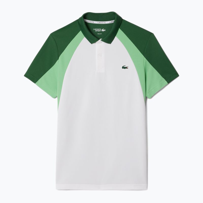 Pánske tričko Lacoste Tennis Polo DH8963 white/liamone green 5
